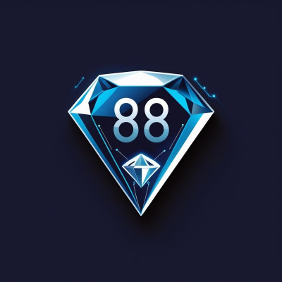 88 Bit Diamond Hands Logo